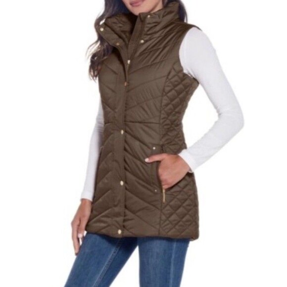 Weatherproof Quilted Vest Brown Womens S NWOT - Picture 1 of 7